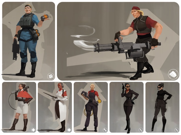 team fortress female characters 01