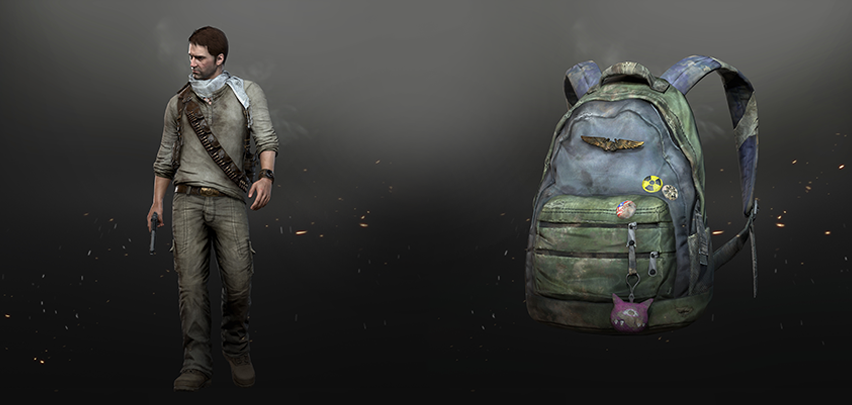 01 PUBGxPS4 ชุด Nathan Drakeจากเกมดัง the Uncharted series และ Ellie’s backpack จาก The Last of Us