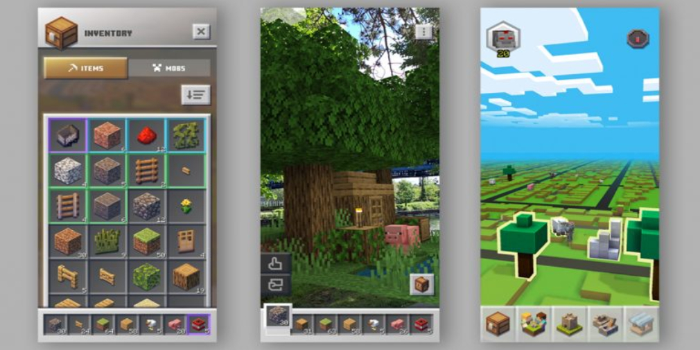 minecraft earth ios screenshot crafting and a pig