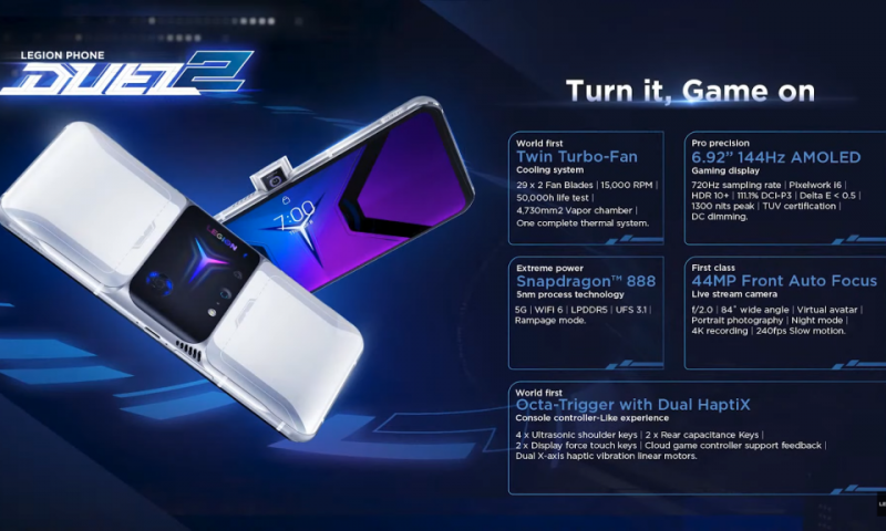 Lenovo เปิดตัวสมาร์ทโฟนเกมมิ่งตัวใหม่ Legion Phone Duel 2