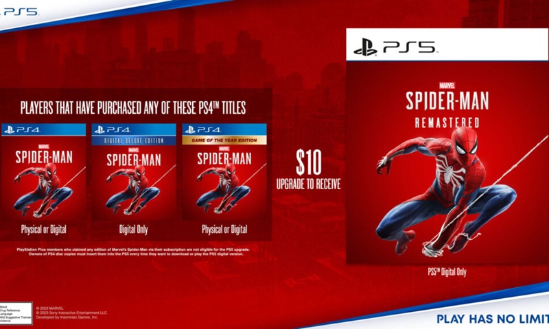 Sony แยกขาย Marvel’s Spider-Man Remastered แบบสแตนด์อะโลน