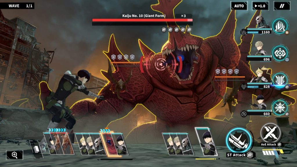 รูปแบบการต่อสู้ในเกม Kaiju No.8 THE GAME