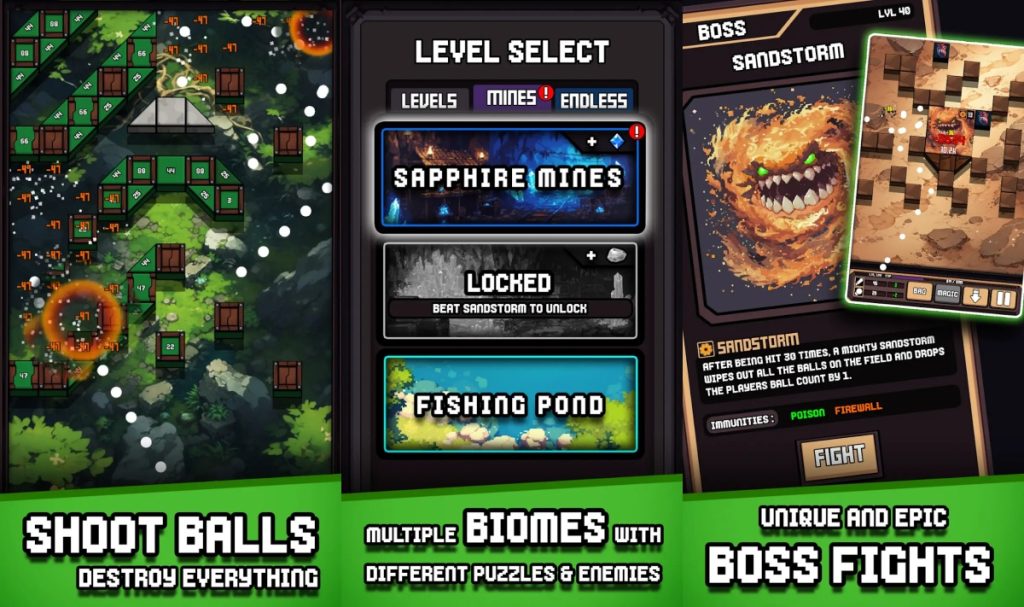 คอนเทนต์ในเกม Bricks Breaker RPG