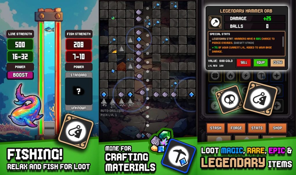 คอนเทนต์ในเกม Bricks Breaker RPG