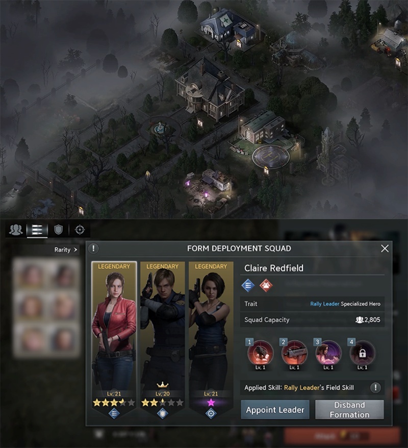 บริหารฐานและจัดทีมตัวละครเกม Resident Evil Survival Unit