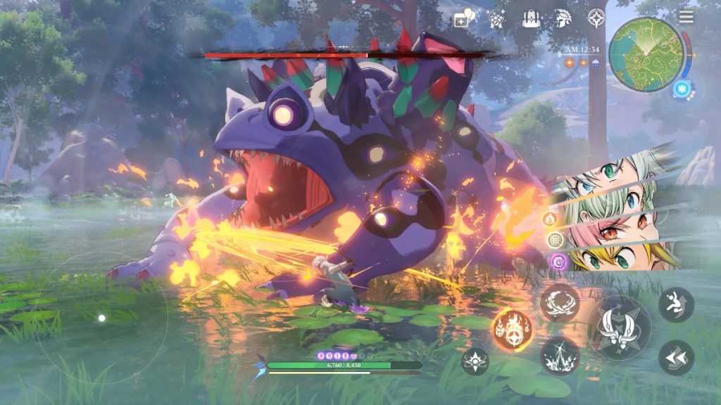 ตัวอย่างการต่อสู้ในเกม The Seven Deadly Sins: Origin