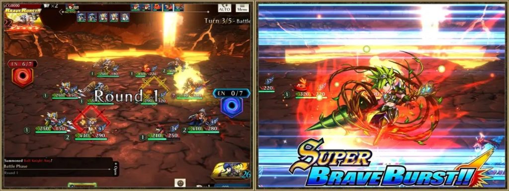 ระบบการต่อสู้ในเกม Brave Frontier Versus
