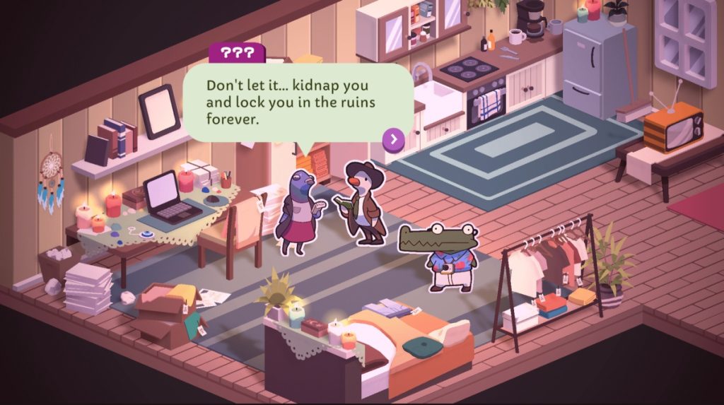 การค้นหาหลักฐานในเกม Duck Detective: Ghost Glamping