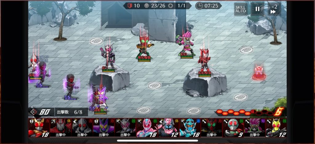 การต่อสู้ในเกม Kamen Rider DEFENSE WARRIORS