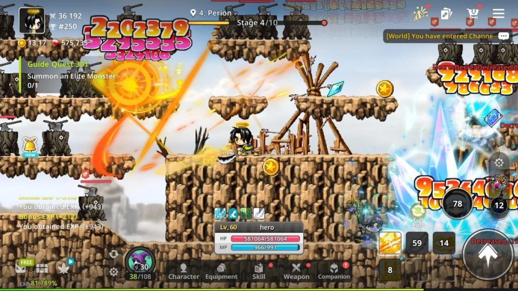 การต่อสู้ในเกม MapleStory: Idle RPG