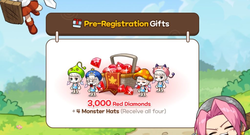รางวัลลงทะเบียนล่วงหน้าเกม MapleStory: Idle RPG