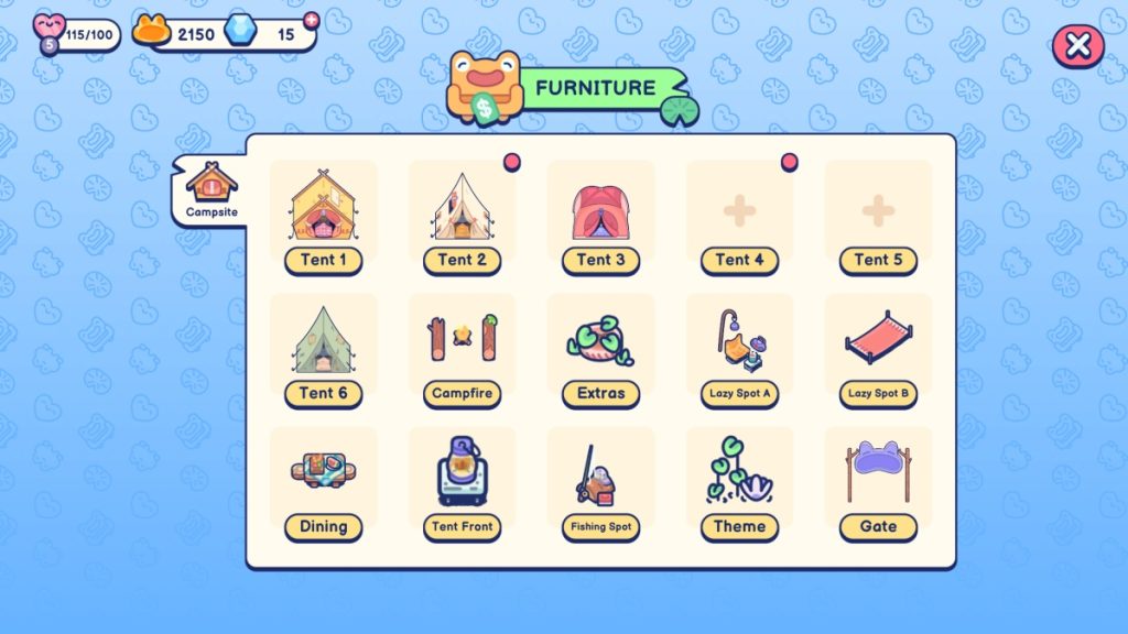 เฟอร์นิเจอร์ในเกม Pond Pals