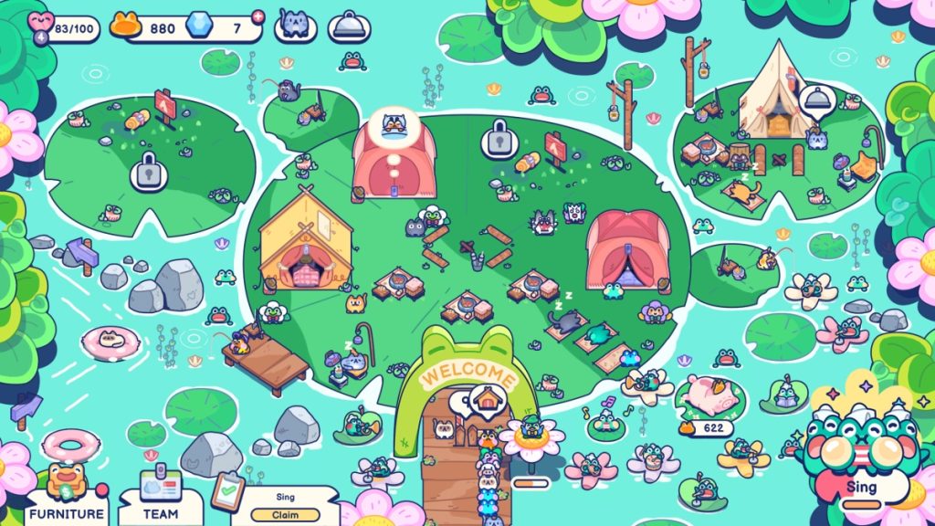 บรรยากาศสุดผ่อนคลายในเกม Pond Pals