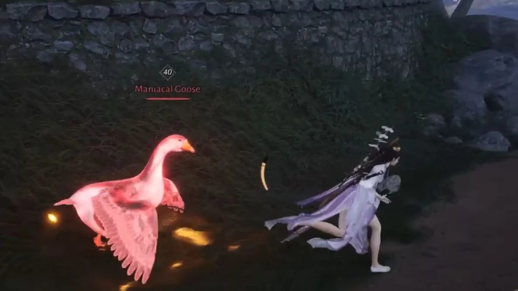 Where Winds Meet ฉลอง 1 ปีเซิร์ฟจีน เพิ่มโหมดเล่นเป็นห่าน ไปป่วนยุทธภพ 2 ความดุของห่านในเกม Where Winds Meet