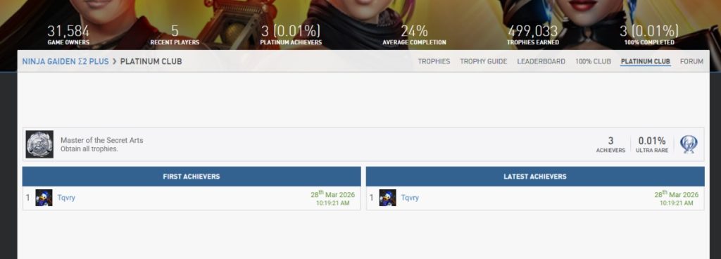 ปิดตำนาน 13 ปี! มีคนพิชิตถ้วย Impossible Platinum ของ PlayStation สำเร็จ 1 สถิติถ้วยรางวัล Master of the Secret Arts