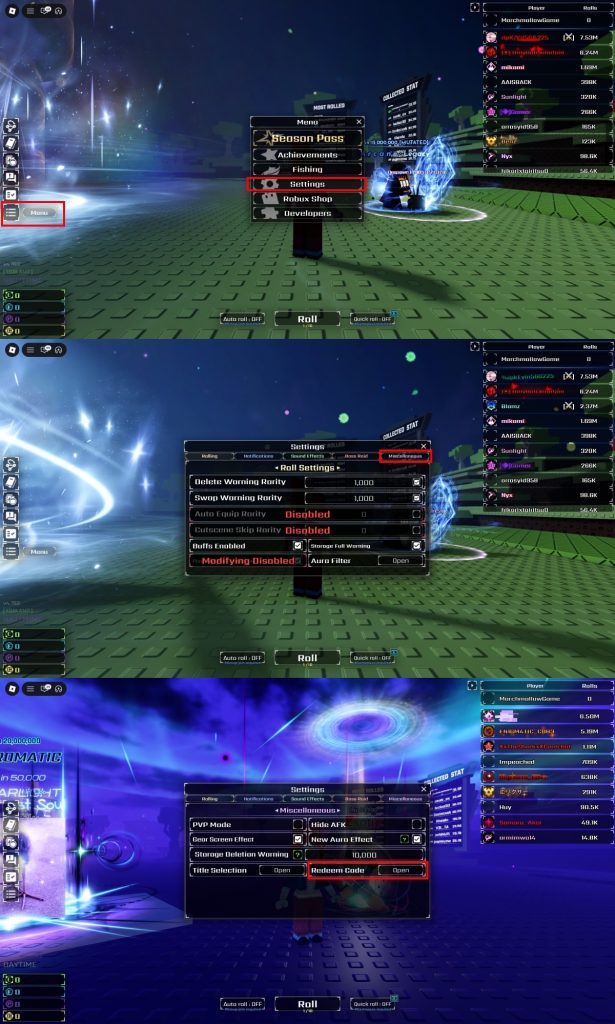 วิธีการแลกโค้ด Sol’s RNG